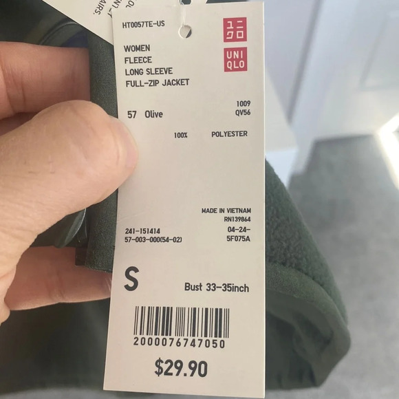 Uniqlo Base Layer Fleece Full Zip Jacket - Picture 6 of 9